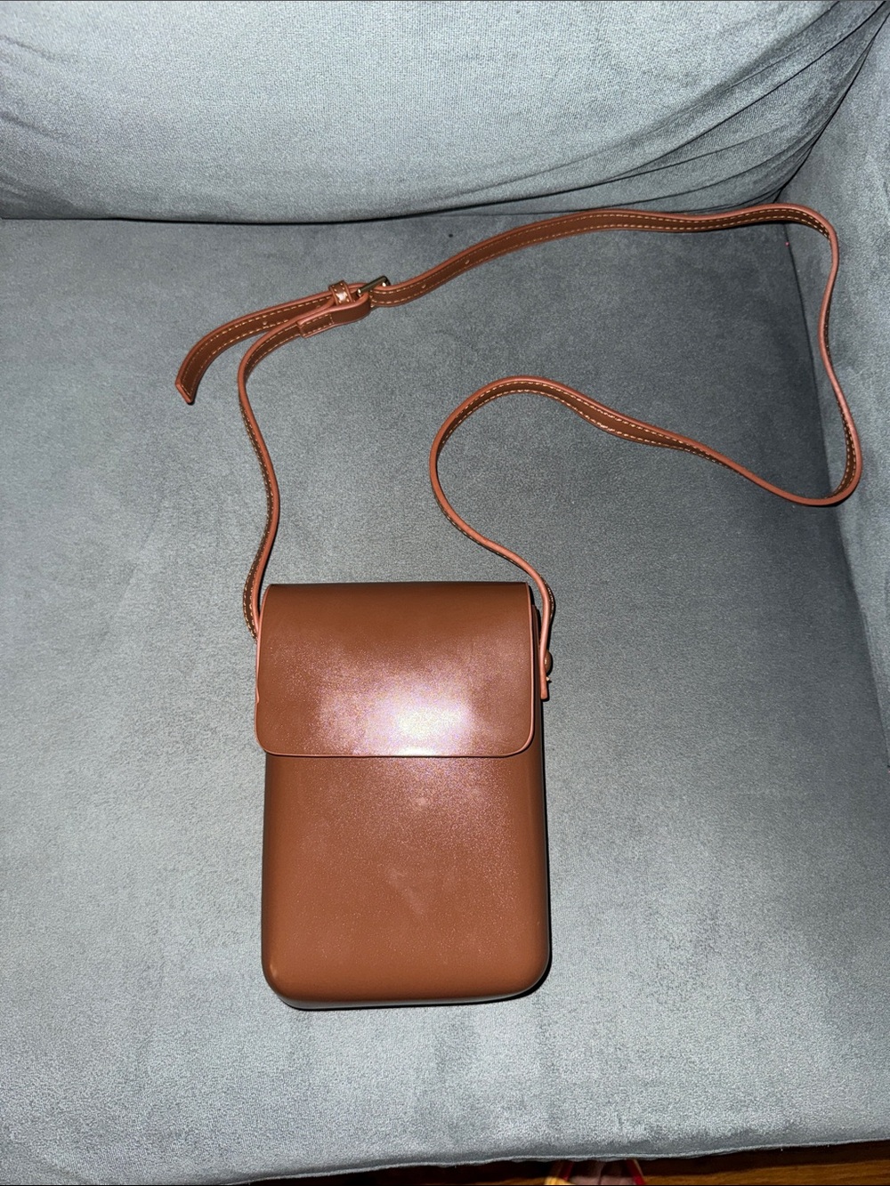 Classic Brown Crossbody Phone Pouch